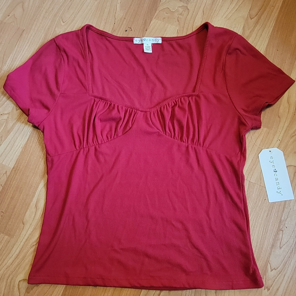 Eye Candy red short sleeve top size XL